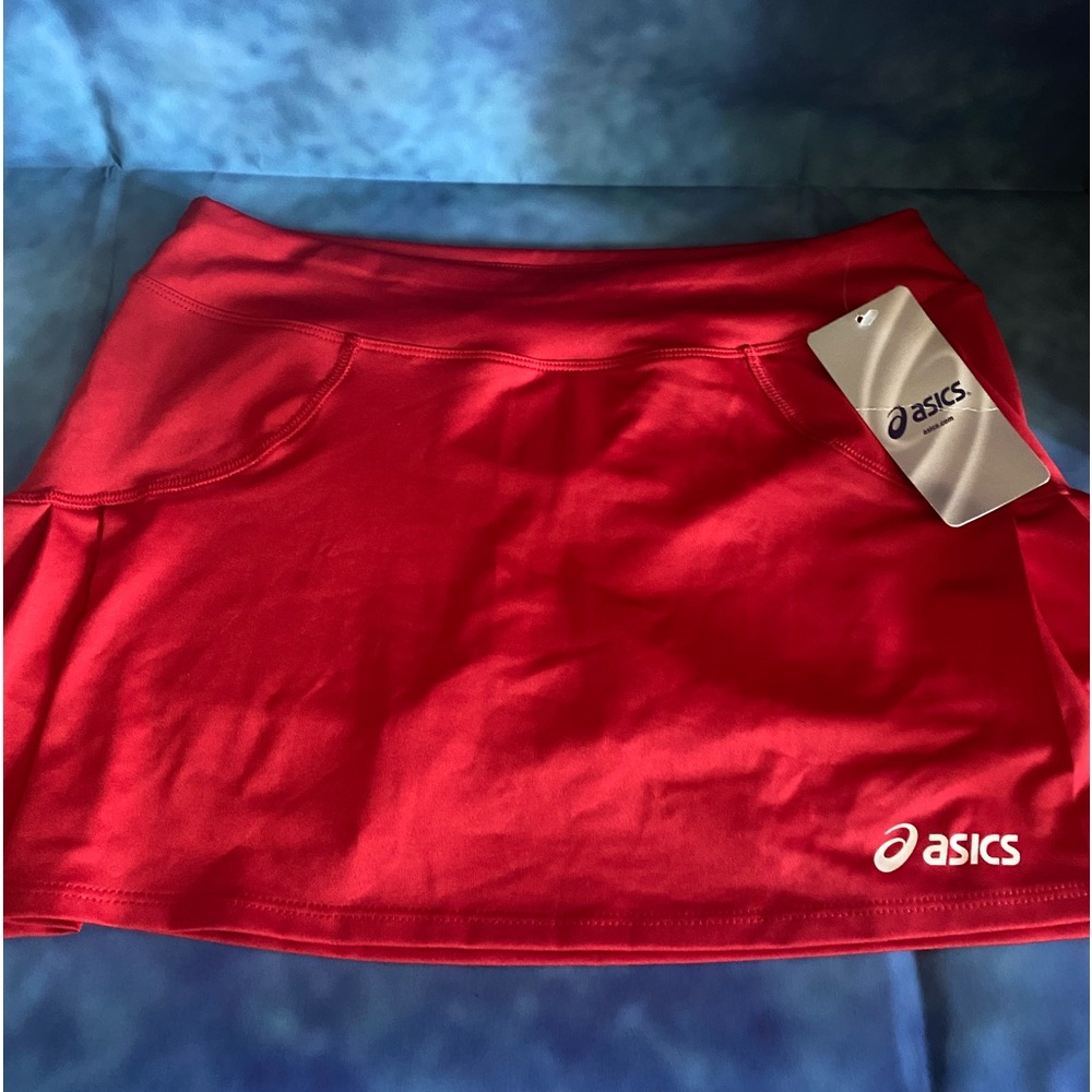 ASICS Tennis Love Skort Skirt Athletic Size Small Red Physical Education A10